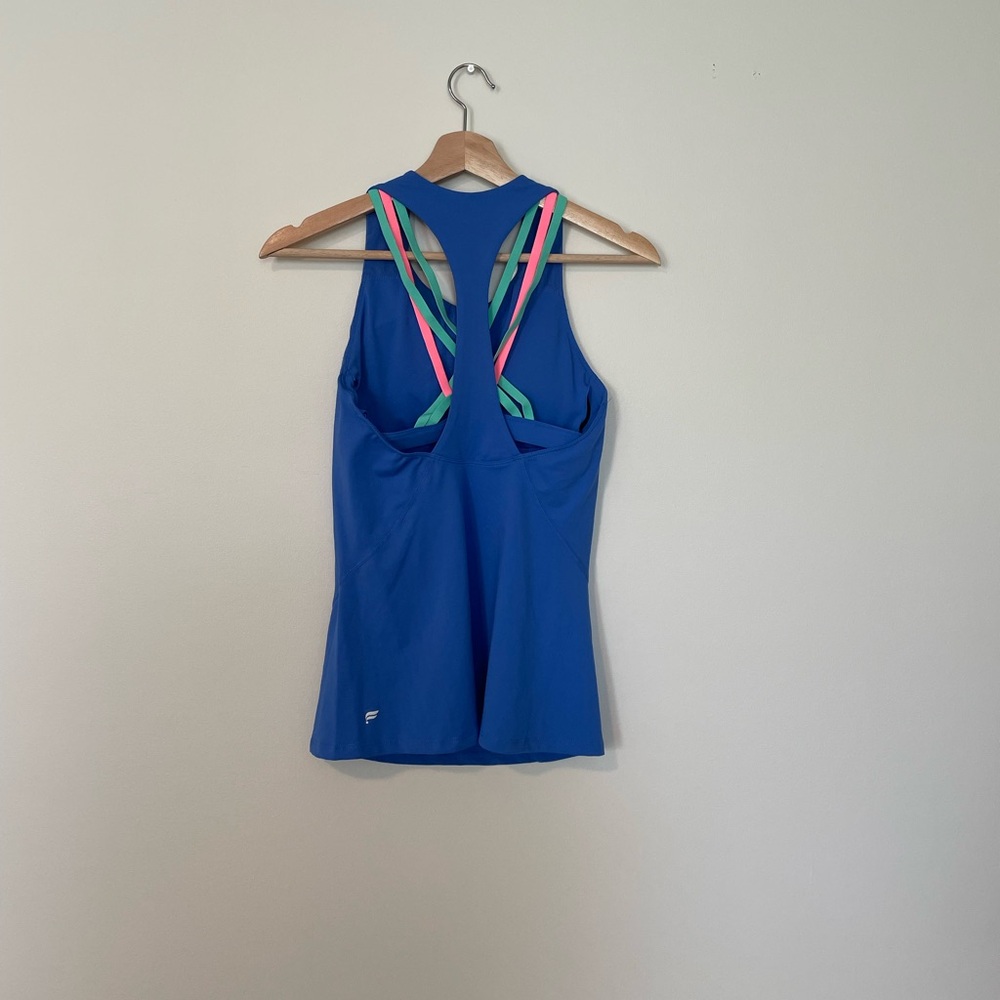 Fabletics Boost Built In Bra Blue Work Out Tank - Picture 3 of 5